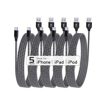 Honeybeeshop 5 Adet 300 Cm Usb A'dan Type C Hızlı Şarj Kablosu Siyah Beyaz Samsung Galaxy Ps5