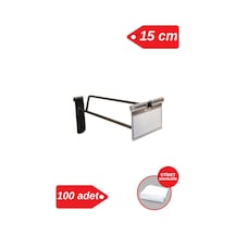 Tel Pano Kancası 15 Cm Siyah Etiketli Raf Askısı Raf Kancası Mağaza Düzenleme 100 Adet