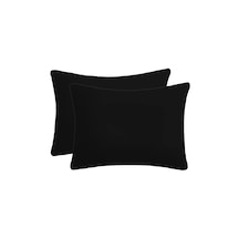 %100 Pamuklu Fermuarlı Bebek Yastık Kılıfı 35x45 2 Adet Siyah