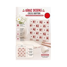 Kiraz Figürlü Kare Not Defteri 16x16cm 1 Adet Lizz Sert Kapak 120 Yaprak Ciltli Çizgisiz Özel Anı Günlük Defteri Kırmızı