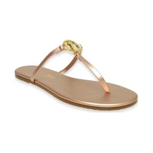Tkees Tk-2112 Klasik Tokali Parmak Arası Bronz Kadın Terlik Bronz