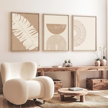 Huhuli Ahşap Çerçeveli 3 Lü Modern Tablo Huhu259