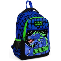 Coral High Üç Gözlü Erkek Çocuk İlk Ve Orta Okul Çantası - Lacivert Yeşil Dragon