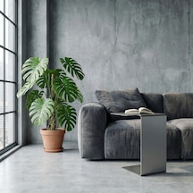 Modern Metal Yan Sehpa/minimal C Sehpa/ Salon, Koltuk Yanı Sehpası Gri Modern Metal Yan Sehpa/minimal C Sehpa/ Salon, Koltuk Yanı Sehpası Gri