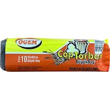 Ögem Büyük Boy Çöp Torbası 10 Adet Siyah 65 x 80 CM