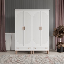 Beenal Furkan 4 Kapaklı Gardırop Dolap 160cm Beyaz-beyaz