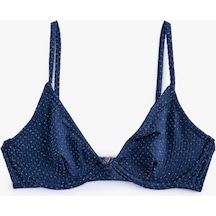 Koton Simli Bikini Üstü Balenli İnce Askılı Lacivert 3sak10012mm 3SAK10012MM730 Lacivert