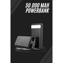Taşınabilir Powerbank 50.000 Mah 4 Girişli Hızlı Şarj Led Göstergeli Fenerli Şarj Siyah 10175877