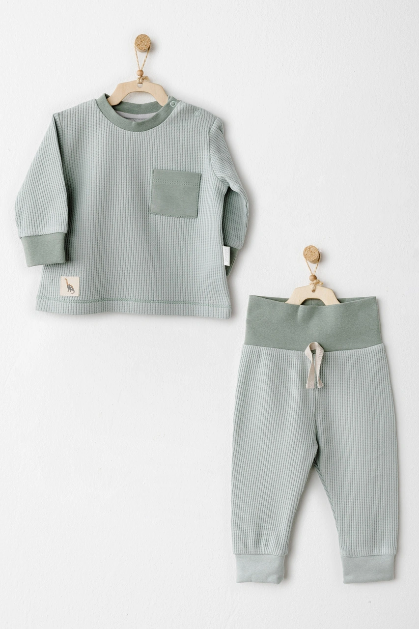 Erkek Bebek Takım 2 Parça Set Ac26012 Yeşil