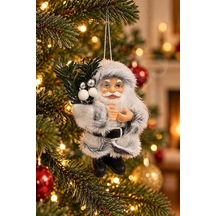 Yılbaşı Ağacı Süsü Beyaz Noel Baba 13 Cm Diğer