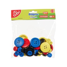 Bu-bu Düğme 1,2cm 50 Adet - 2,5cm 10 Adet 60'li Renkli