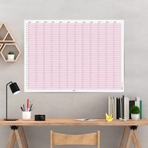 2027 Yıllık Takvim Planlayıcı, Planlayıcı Duvar Takvimi, Yatay, Pastel Pembe Renk