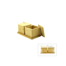 2pcs Baharatlık - Tuzluk Ahşap Bambu 4915 Çok Renkli