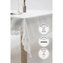 Defne Leke Tutmaz Masa Örtüsü 160x220 - Krem Krem