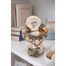 Kemer Temalı Deniz Kabuklu Dekoratif Biblo El Yapımı Masa Üstü Ev & Ofis Dekoru 11x8 Cm çok renkli