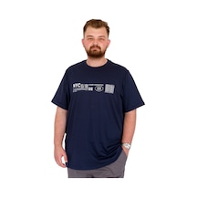 Mode Xl Büyük Beden Erkek T-shirt Bisiklet Yaka Nyc New York U25019 İndigo İndigo