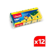 Vileda Yeşil Klasik Oluklu Bulasik Süngeri 5 x 12 'li