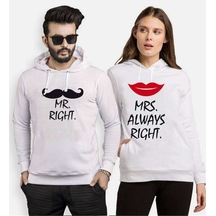 Tshirthane Mr. Mrs. Right. Sevgili Kombinleri Kapüşonlu Kombini