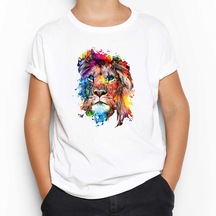 Lion Rainbow Beyaz Çocuk Tişört