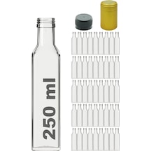Afracam Maraska Şeffaf 250 ML Cam Şişe Kapak Kapüşon 45 Adet