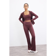 Defacto Esnek Kumaş Aırtech Flare Fit Yüksek Bel Beli Saran Sporcu Pantolon C9192ax26aubr93 Bordo-br93