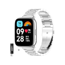 Xiaomi Redmi Watch 3 Active Uyumlu Ayarlabilir Paslanmaz Çelik Akıllı Saat Kordonu