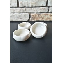 Mini Porselen Bal-reçel Kasesi- Sos Kasesi-joker Kase 4 Adet -7 Cm beyaz