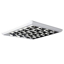 Pelsan 4x18w Sıva Üstü Mekanik Balast Dekolamp 7 Lamel Çift Parabolik Armatür Beyaz