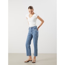 Lcw Jeans İndigo Straight Fit Kadın Jean Pantolon