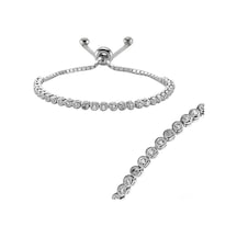 Aya Diamond Gümüş Su Yolu Asansör Kadın Bileklik Beyaz