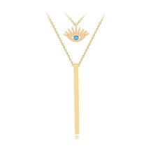 Diamond Line-Gülaylar - Sarı Altın 14 Ayar Fatma Ana Eli Kolye N11.25109