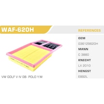 WINKEL WAF-620H WINKEL HAVA FİLTRESİ GOLF V VI POLO HB 01- POLO V