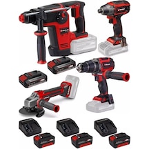 Einhell TP-HD 18/26 + TP-CI 18/220 + TP-CD 18/70 + TP-AG 18/125 Ce Q 3x4.0AH+2x2.5AH Kömürsüz Darbeli Set
