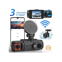 3 Kameralı Araç Dvr 360 Video Kayıt Cihazı, Ön + Sol + Sağ Dikiz Kamera, Arka Kameralı, Wifi Bb3dashcam