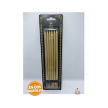 Uzun Gold Pasta Mumu 20cm, 6'lı - Şık Ve Zarif Pasta Dekorasyonu İçin Altın