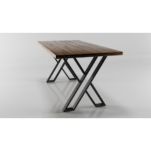 Çizgili X Model Metal Ayak Seti Siyah Metal Masa Ayağı