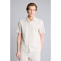DeFacto %100 Pamuk Regular Fit Polo Yaka Yazlık Kısa Kollu Gömlek D8613AX25SMBG74