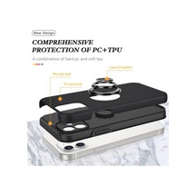 Apple Uyumlu iPhone 12 Kılıf Elit Yüzüklü Kapak - Siyah Diğer