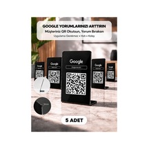 Meo 5'li Paket - Google Yorum Standı - Qr Kodlu Masaüstü Pleksi Stand Siyah