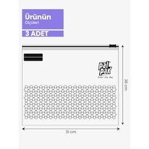 Premıum 2 Boy Çok Amaçlı Fermuarlı Saklama Poşeti 3 Büyük/3orta 31x26 / 24.4x21 Şeffaf