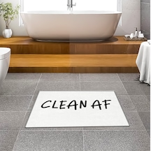 Evaşk Banyo Paspası İpeksi Kadifemsi Halı Yüzey Kaymaz Taban 40x60 BM03940B Beyaz