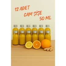 Rotanev 12 Adet Şeffaf Cam Shot Şişesi Sızdırmaz Gümüş Metal Kapaklı Hediyelik Koku Süs Çok Amaçlı Şişe 50 ML