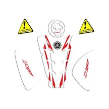 Yamaha Yzf-R25 3Lü Set Tank Pad Depo Pad Yan Pad Kırmızı - Beyaz
