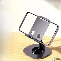Metal Alüminyum 360 Derece Dönebilen Yk Masa Üstü Telefon Tutucu, Yüksekliği Ayarlanabilir, Profosyonel Kullanıma Uygun, Darbelere Dayanıklı, Tüm Telefonlara Uyumludur Acı Kahverengi