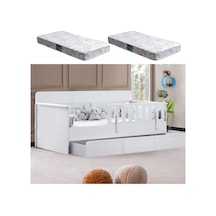 Yavrulu Karyola, Mira Yavrulu Montessori Karyola - Beyaz + 2 Adet Comfort Yatak