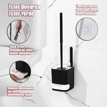 Porsima 2038 Pratik Tuvalet Fırçalığı Banyo Tuvalet Fırçası Siyah