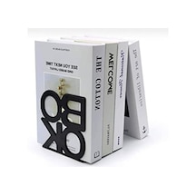 4'lü Set Siyah Desenli Kitap Desteği, Dekoratif Ve Fonksiyonel