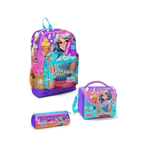 Coral High Kids Lila Turkuaz Dondurma Ve Anime Desenli 3 Lü Okul Çanta Seti Set0123773 Lila - Turkuaz