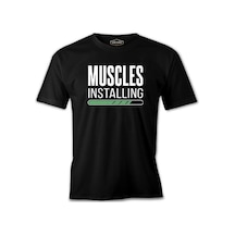 Bodybuilding Muscles Installing Siyah Erkek Tshirt 001