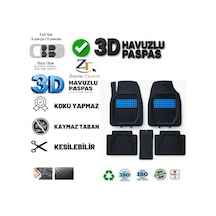 Ford Focus Hb 2004 Uyumlu 3 Cm Havuzlu 5 Parça 3d Universal Oto Paspas Siyah-mavi